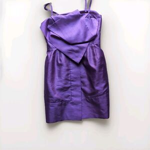 Vintage Fumblin' Foe M Royal Purple Taffeta Wrap Short Shimmer 3-D Party Dress